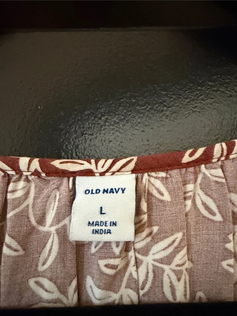 Old Navy Rust Floral Tassel V-Neck Blouse